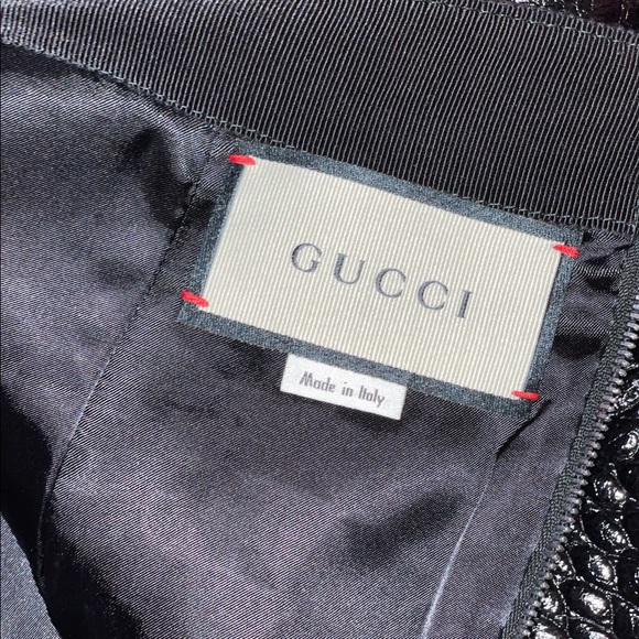 Gucci Croc Print Leather Skirt - Picture 6 of 16